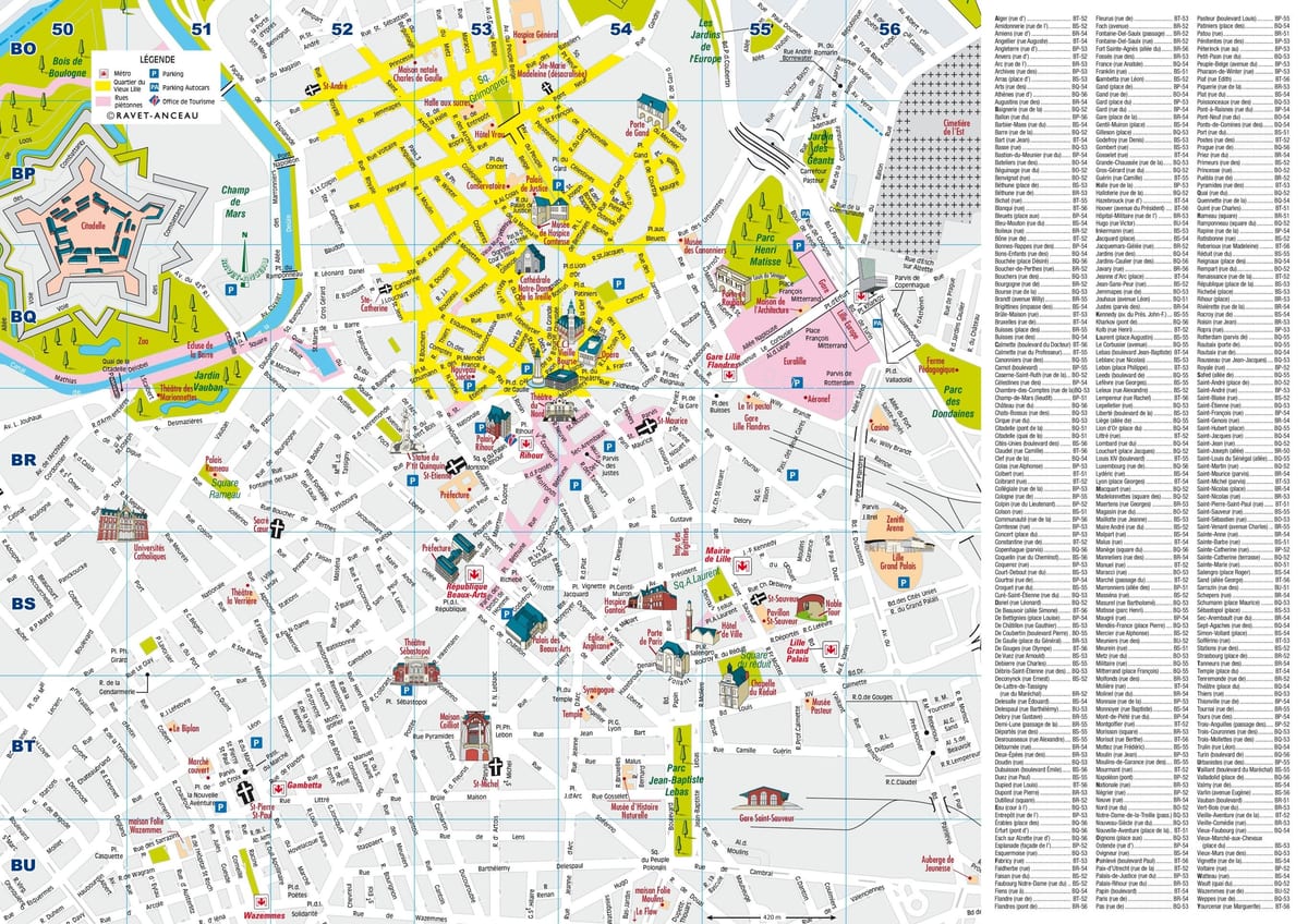 mapa Lille-zentroa kalean