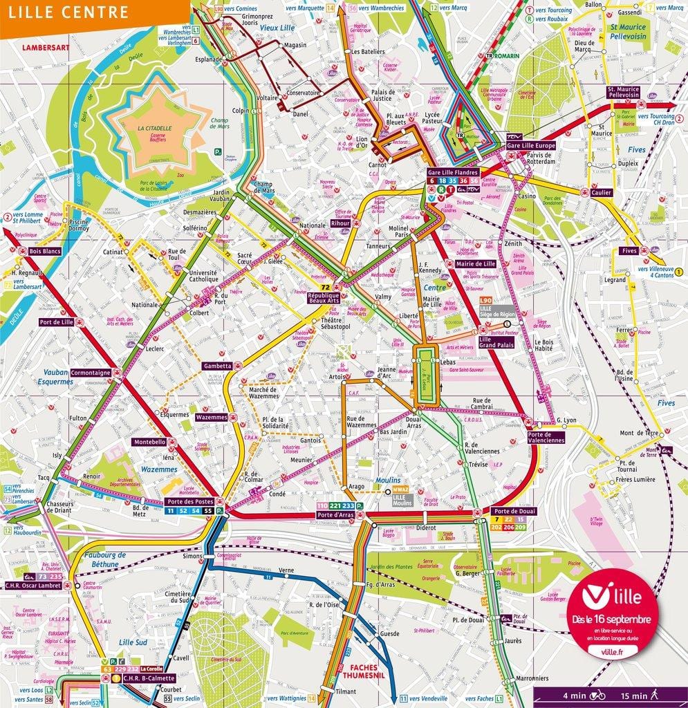 mapa Lille-autobusa
