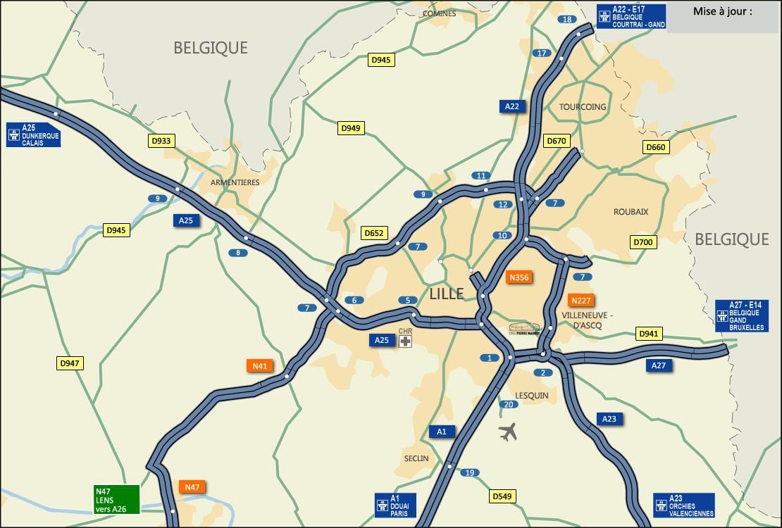 Lille errepide mapa