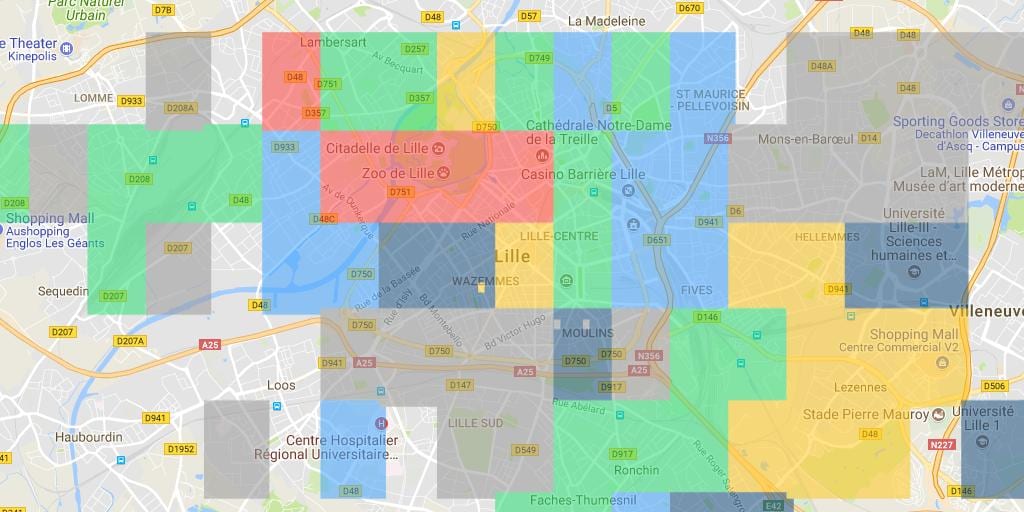 mapa Lille auzoan