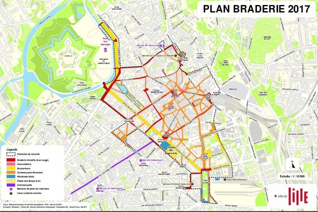 mapa Lille braderie