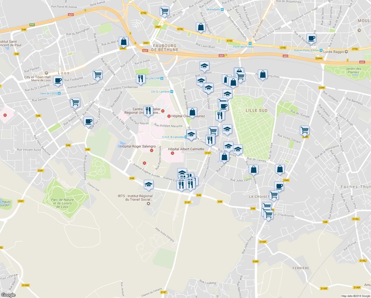 mapa Lille-denda