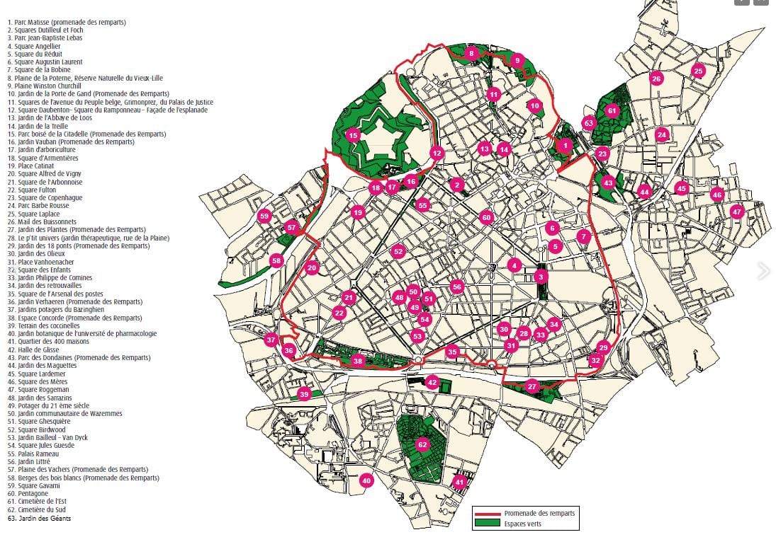 mapa Lille-monumentua