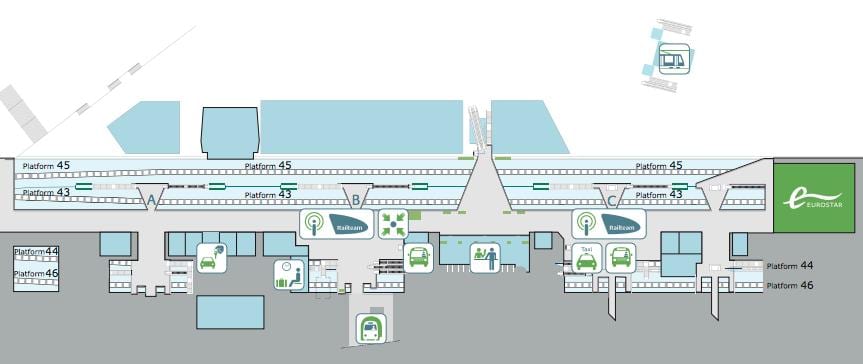 mapa Lille europan tren geltokia