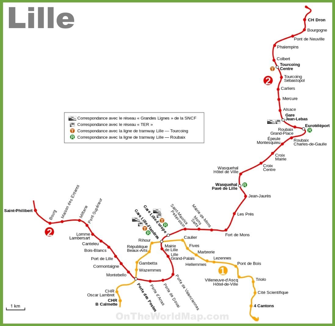 Lille metroa mapa