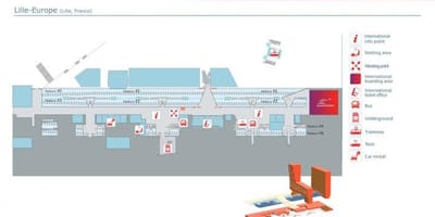 Lille europan tren geltokia mapa