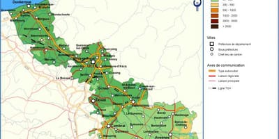 Mapa topografiko Lille