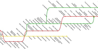 Mapa Lille tranbia